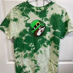 Buc-ees Green Tie-Dye St. Patrick's Day Shirt